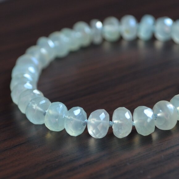 Hand Knotted Bracelet with Mystic Prehnite Gemstones - Picture 9 of 9